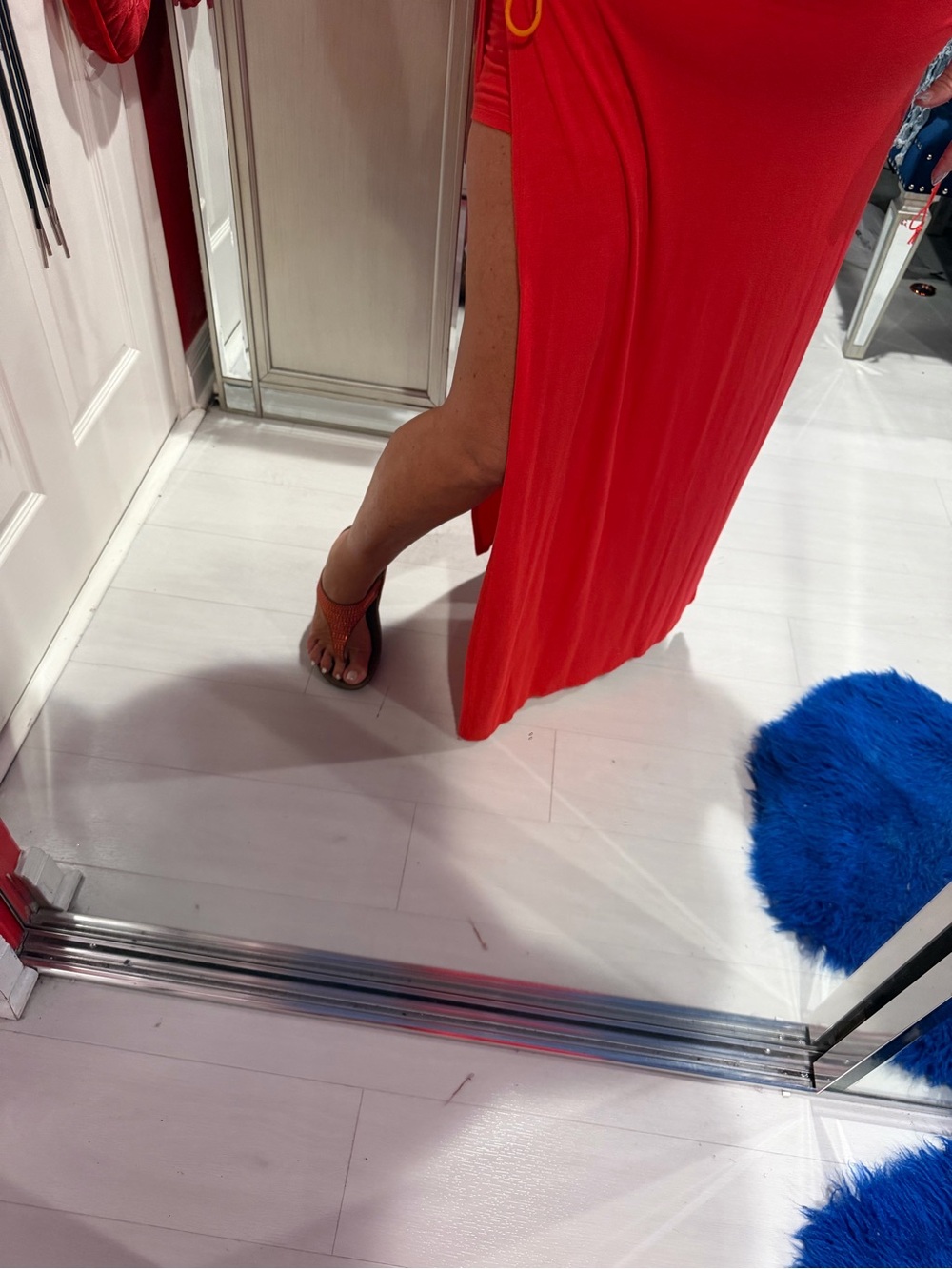 Red Maxi Skort with Side Slits - Brand Unspecified